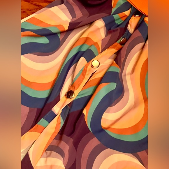 New NWT MADE IN ITALY purple orange blue babydoll dress or maternal tunic - Picture 10 of 13